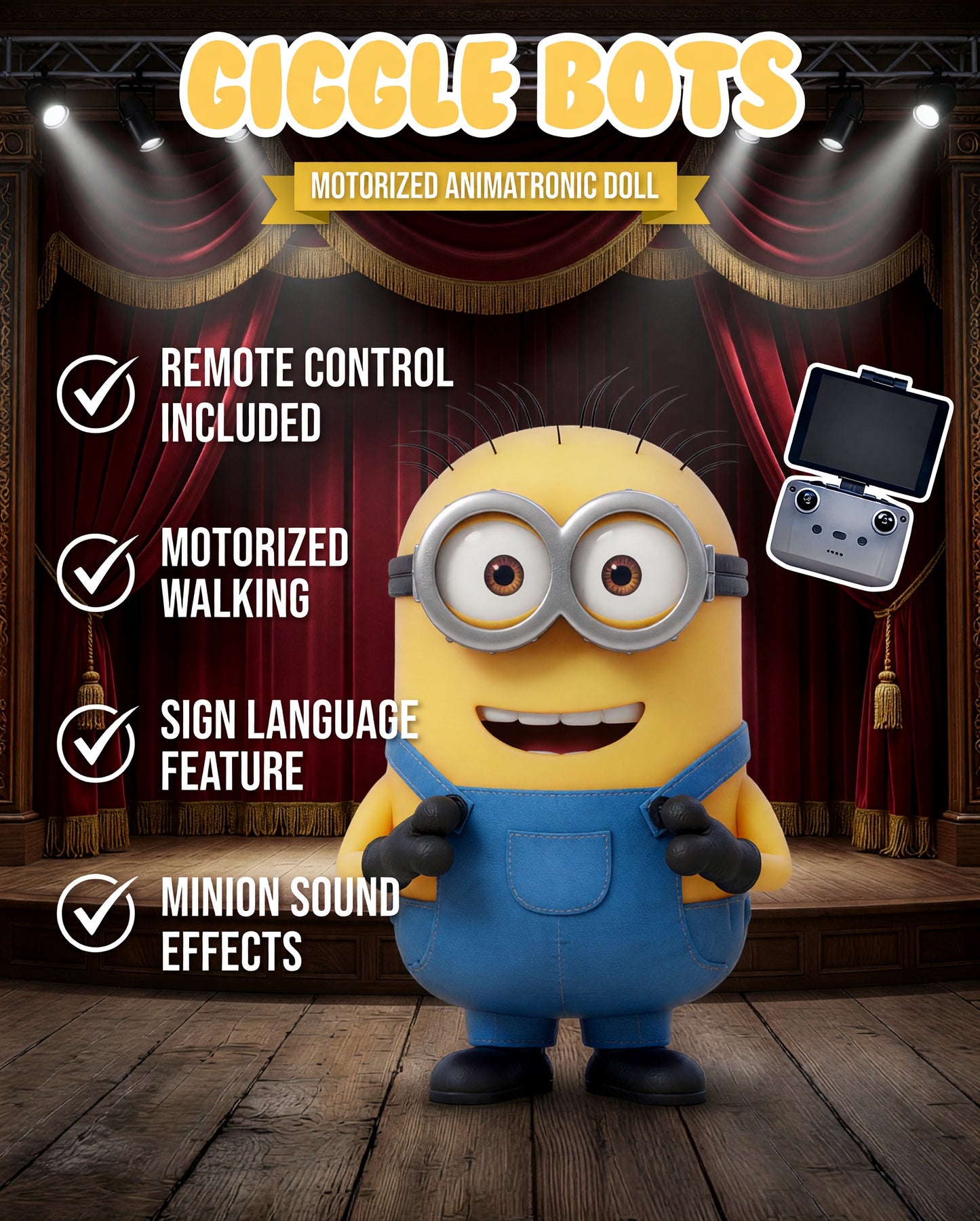 (PRE-ORDERS) Giggle Bots™ Minion Companion Animatronic
